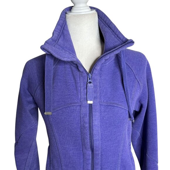 Mondetta Athletic Zip Up Jacket Sweatshirt Small Purple Pockets Thumb Holes - Picture 2 of 9